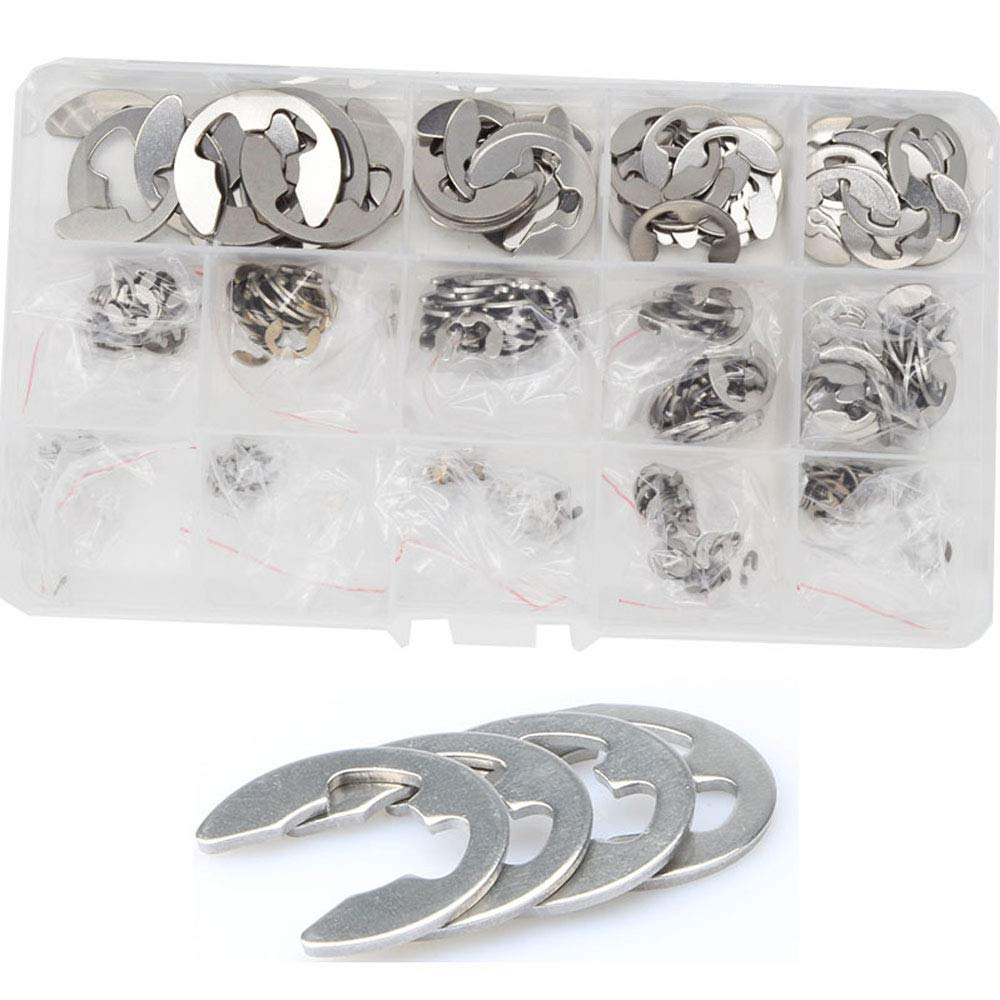 UK 120x Stainless Steel E-Clip Assorted Kit Retaining Snap Ring 1.5-10mm 2020 